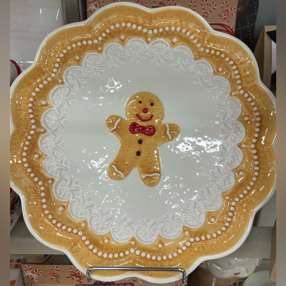Gingerbread Christmas Plate Home Decor New❤️🎄🎅